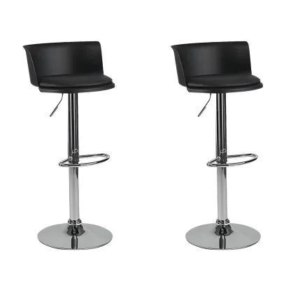 Glam Metal Adjustable Swivel Bar Stools with Backrest for Kitchen Image - 15