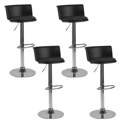 Glam Metal Adjustable Swivel Bar Stools with Backrest for Kitchen Image - 17