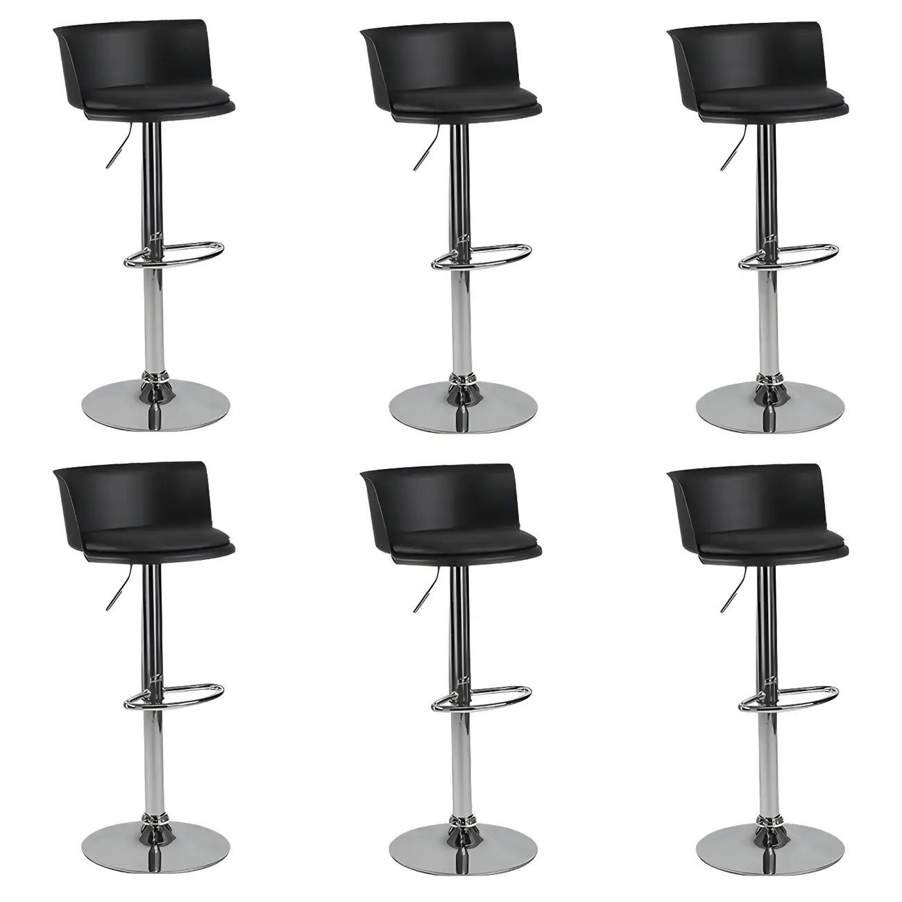 Glam Metal Adjustable Swivel Bar Stools with Backrest for Kitchen Image - 18