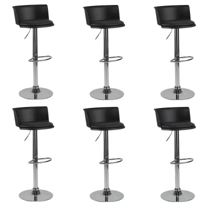 Glam Metal Adjustable Swivel Bar Stools with Backrest for Kitchen Image - 18