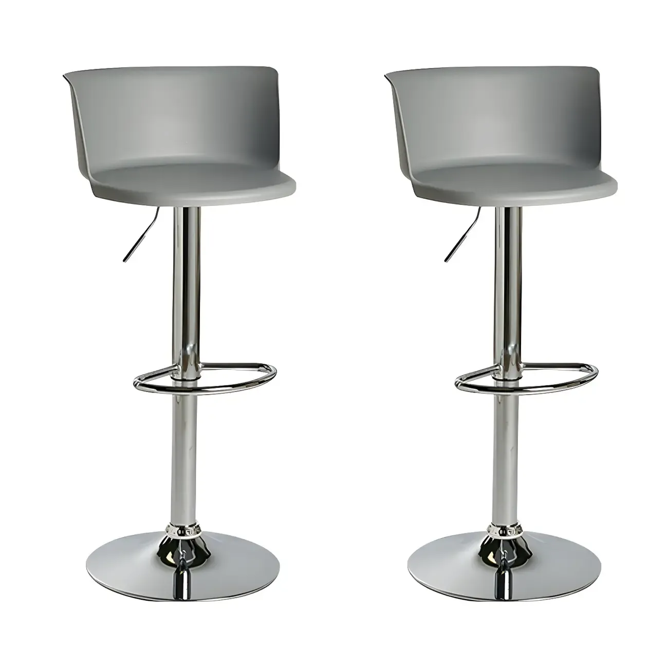 Glam Metal Adjustable Swivel Bar Stools with Backrest for Kitchen Image - 22