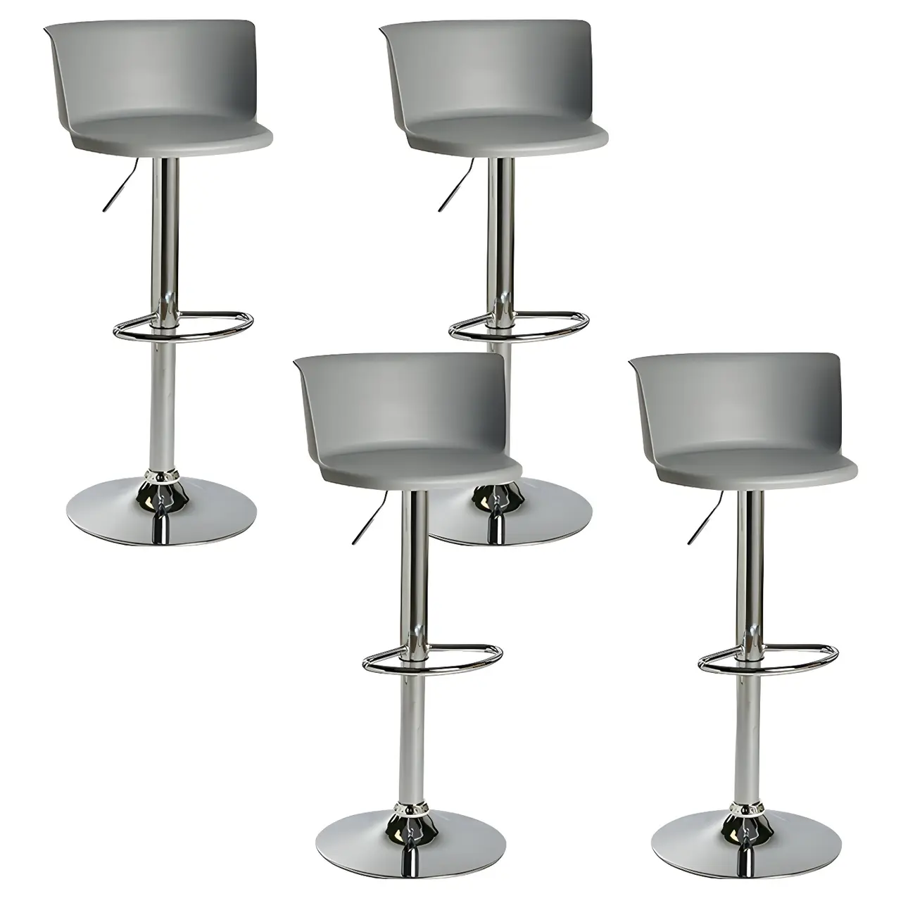 Glam Metal Adjustable Swivel Bar Stools with Backrest for Kitchen Image - 23 | homeyfad