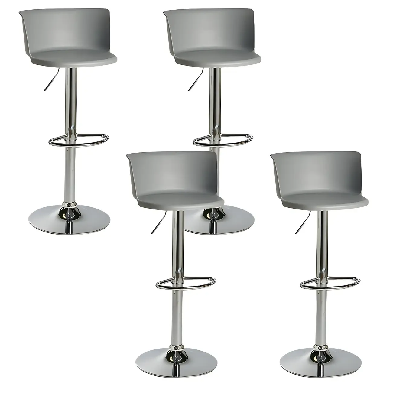 Glam Metal Adjustable Swivel Bar Stools with Backrest for Kitchen Image - 23