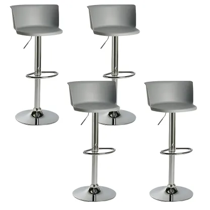 Glam Metal Adjustable Swivel Bar Stools with Backrest for Kitchen Image - 23