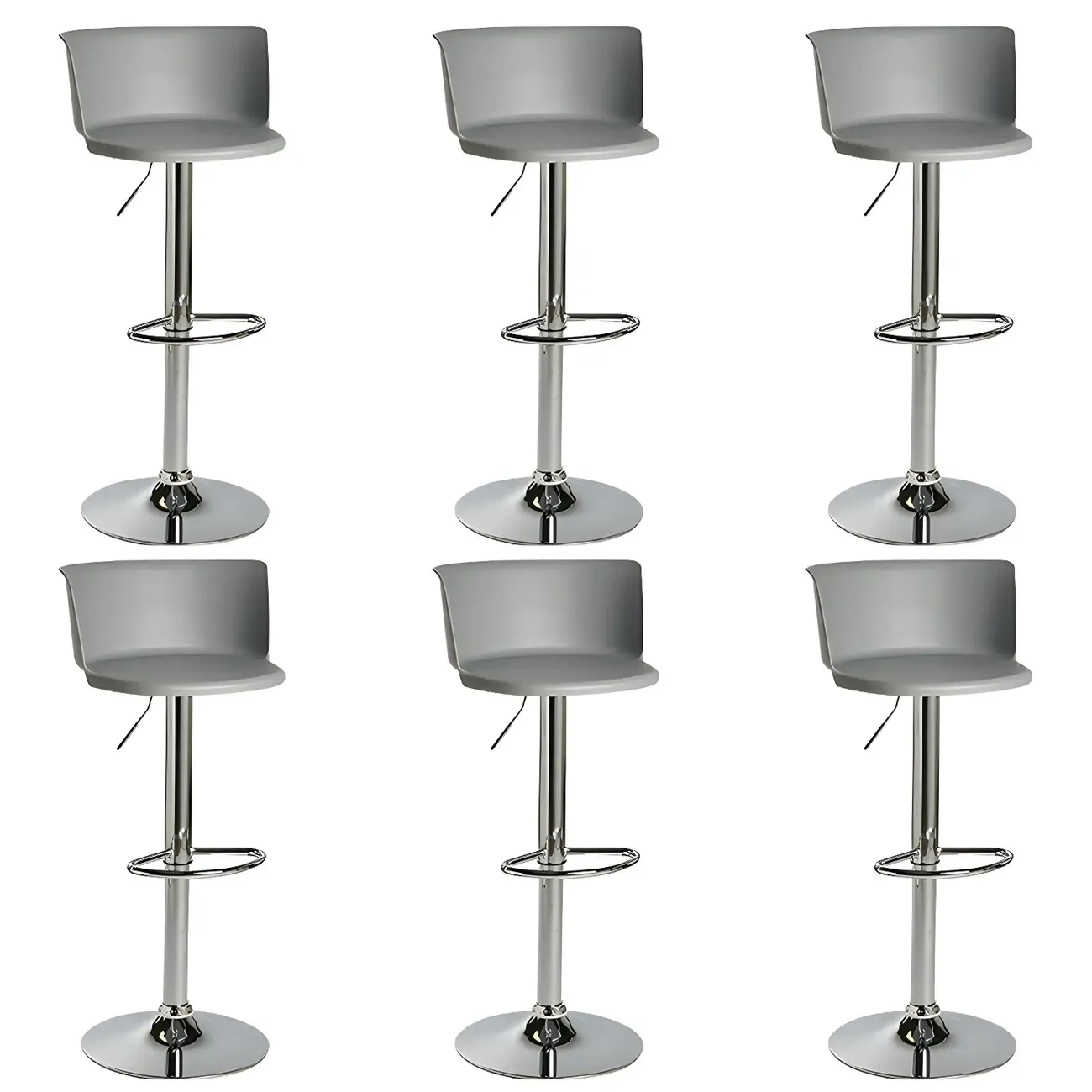 Glam Metal Adjustable Swivel Bar Stools with Backrest for Kitchen Image - 24