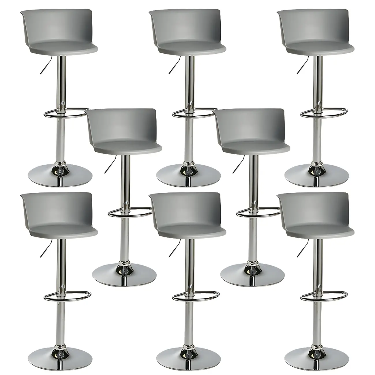 Glam Metal Adjustable Swivel Bar Stools with Backrest for Kitchen Image - 25 | homeyfad