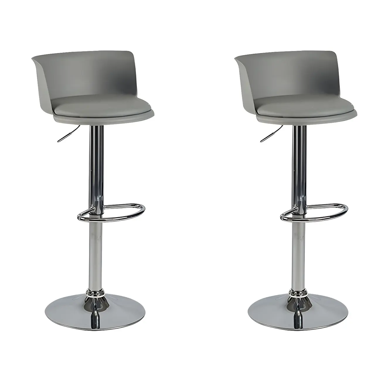 Glam Metal Adjustable Swivel Bar Stools with Backrest for Kitchen Image - 27 | homeyfad