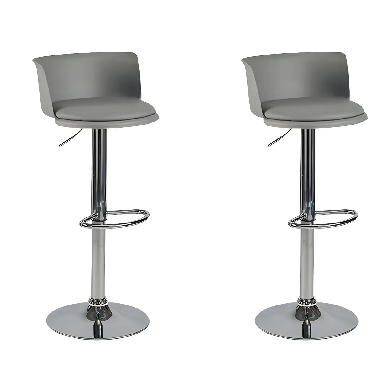 Glam Metal Adjustable Swivel Bar Stools with Backrest for Kitchen Image - 27