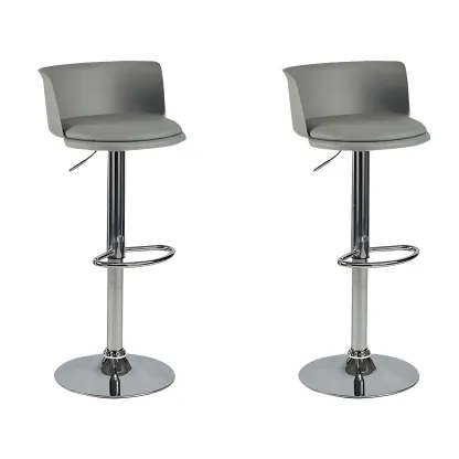Glam Metal Adjustable Swivel Bar Stools with Backrest for Kitchen Image - 27