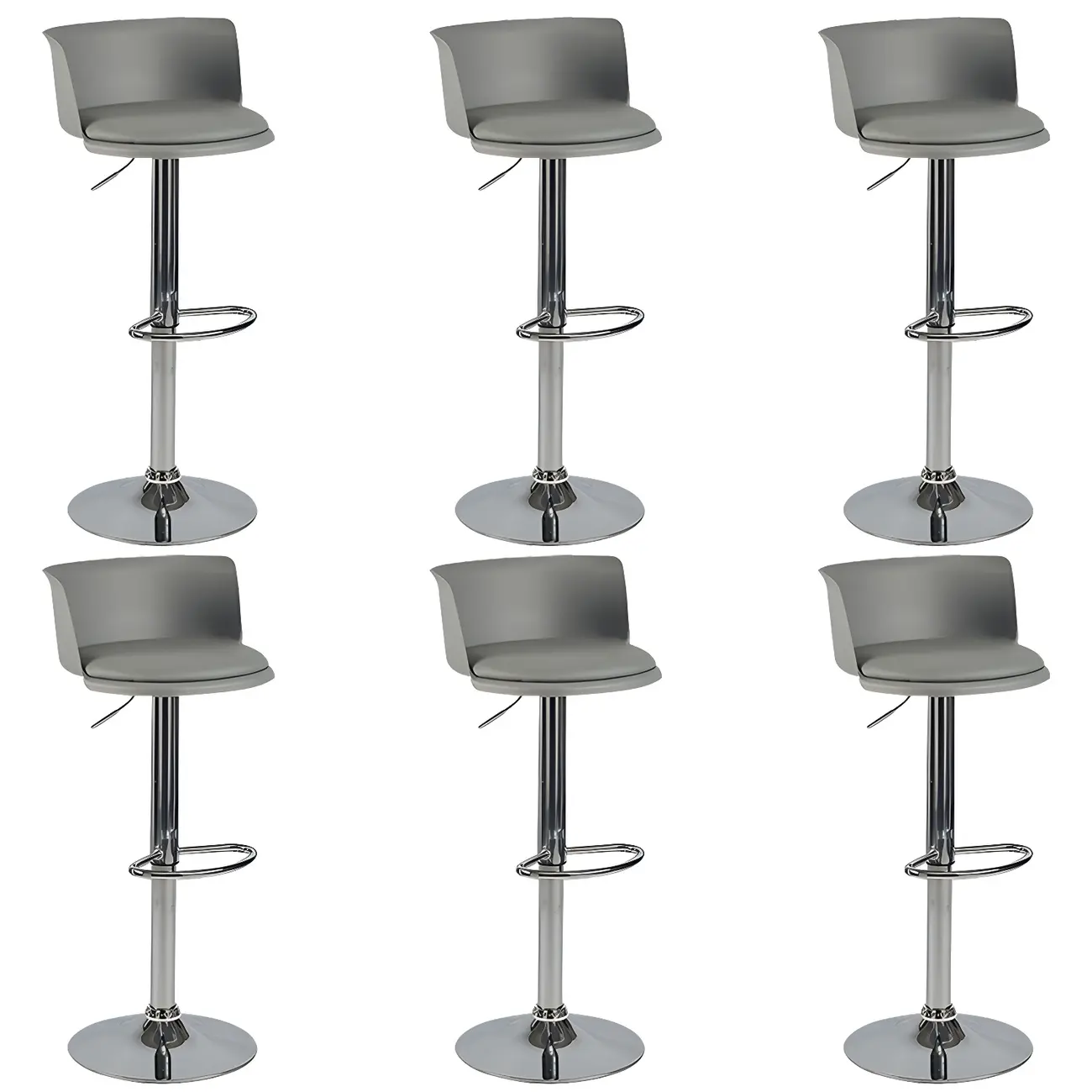 Glam Metal Adjustable Swivel Bar Stools with Backrest for Kitchen Image - 29 | homeyfad