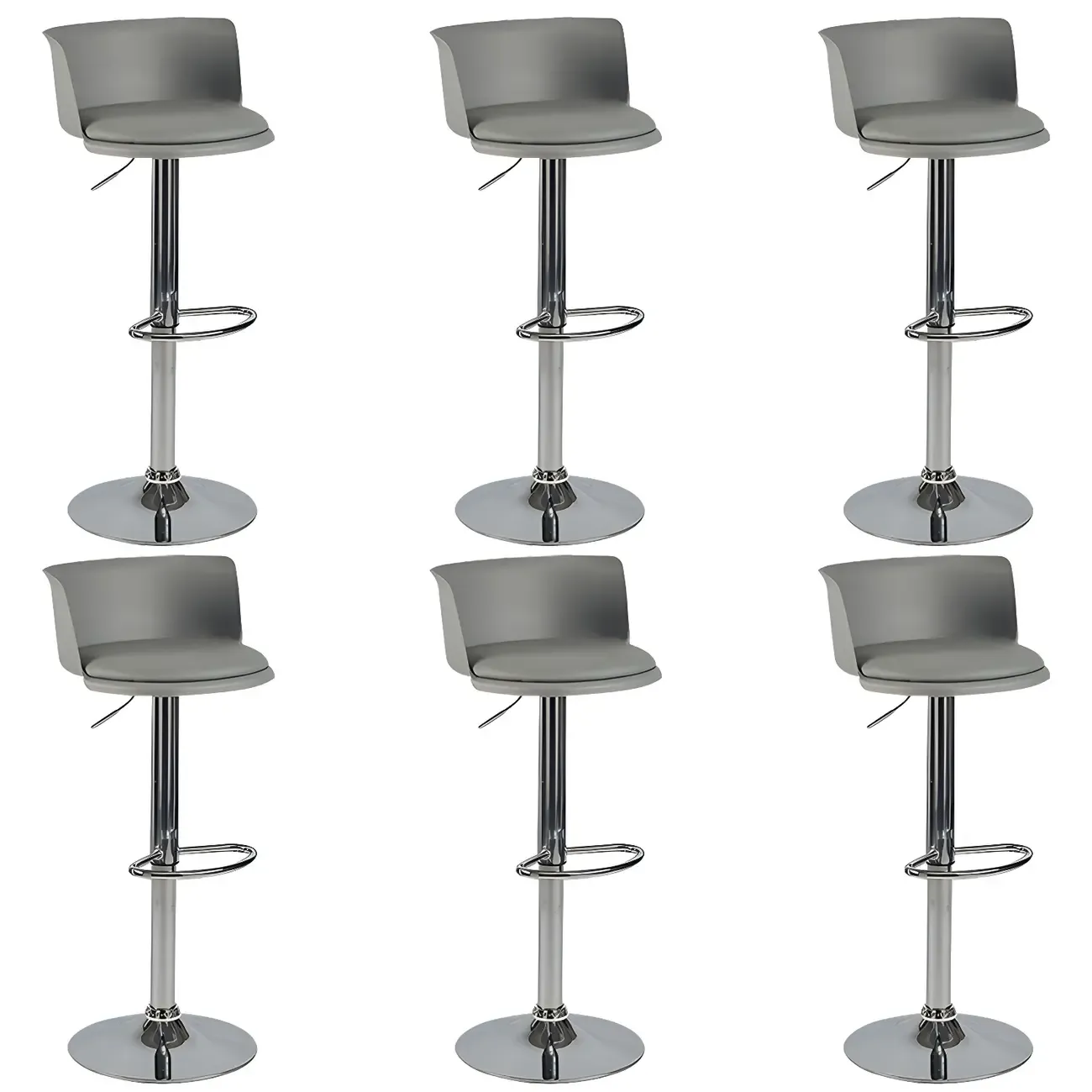 Glam Metal Adjustable Swivel Bar Stools with Backrest for Kitchen Image - 29