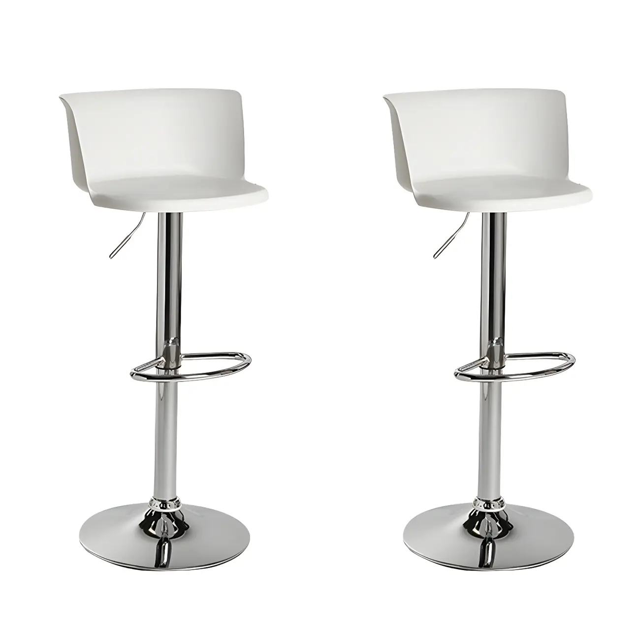 Glam Metal Adjustable Swivel Bar Stools with Backrest for Kitchen Image - 32 | homeyfad