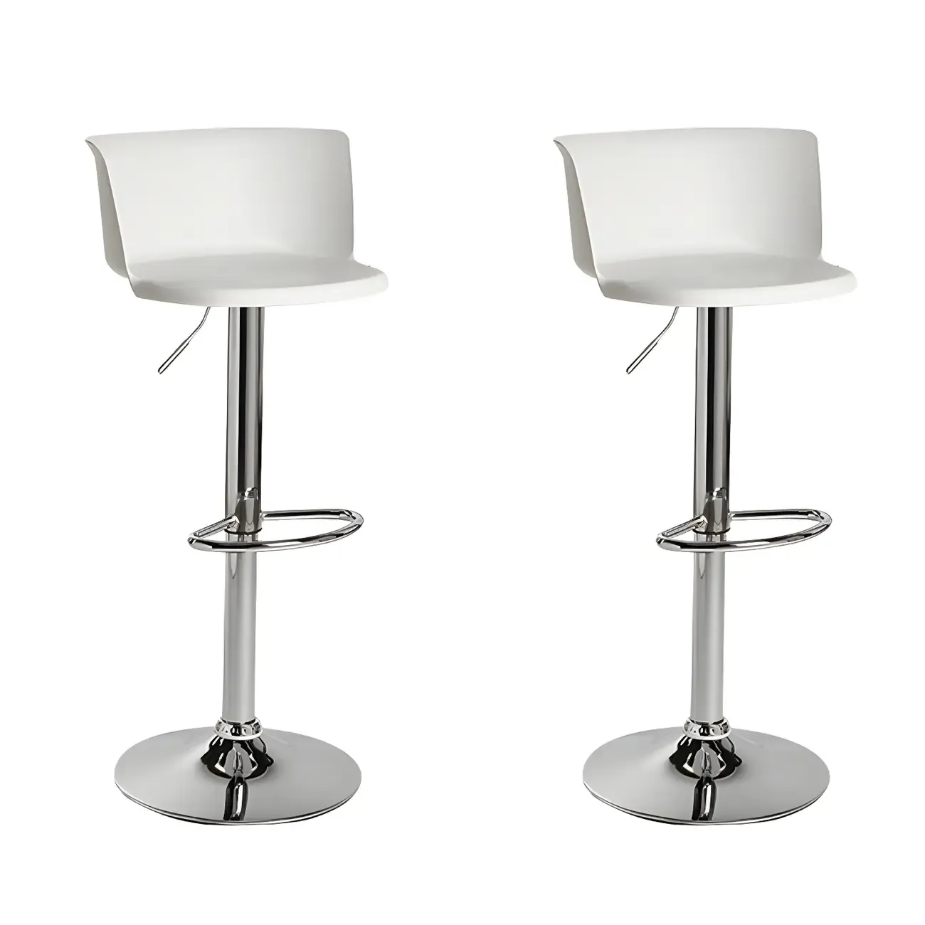 Glam Metal Adjustable Swivel Bar Stools with Backrest for Kitchen Image - 32