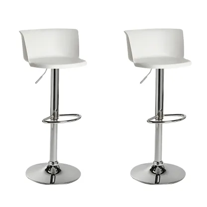 Glam Metal Adjustable Swivel Bar Stools with Backrest for Kitchen Image - 32