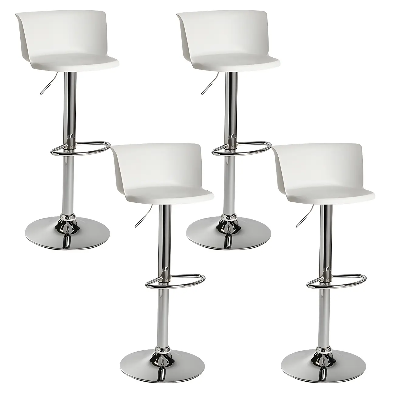 Glam Metal Adjustable Swivel Bar Stools with Backrest for Kitchen Image - 33 | homeyfad