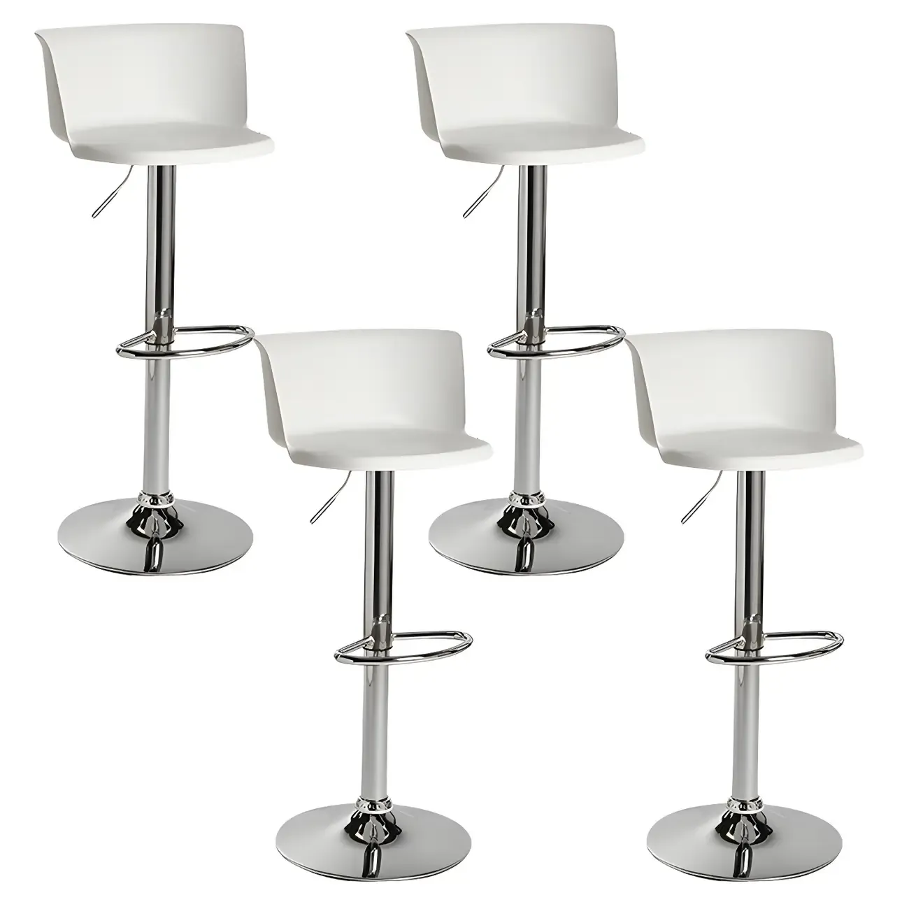 Glam Metal Adjustable Swivel Bar Stools with Backrest for Kitchen Image - 33
