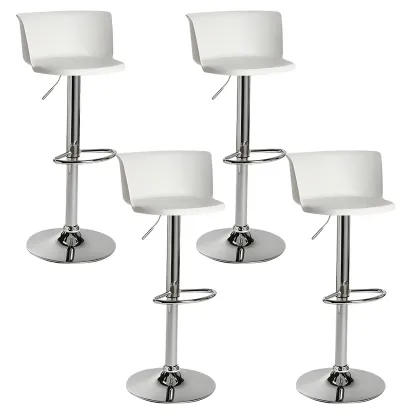 Glam Metal Adjustable Swivel Bar Stools with Backrest for Kitchen Image - 33
