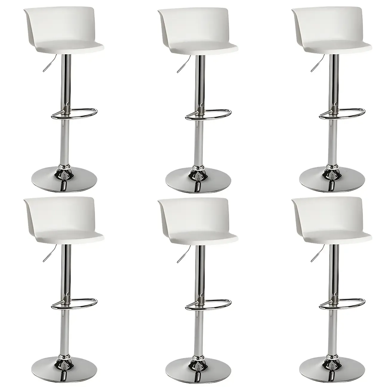 Glam Metal Adjustable Swivel Bar Stools with Backrest for Kitchen Image - 34