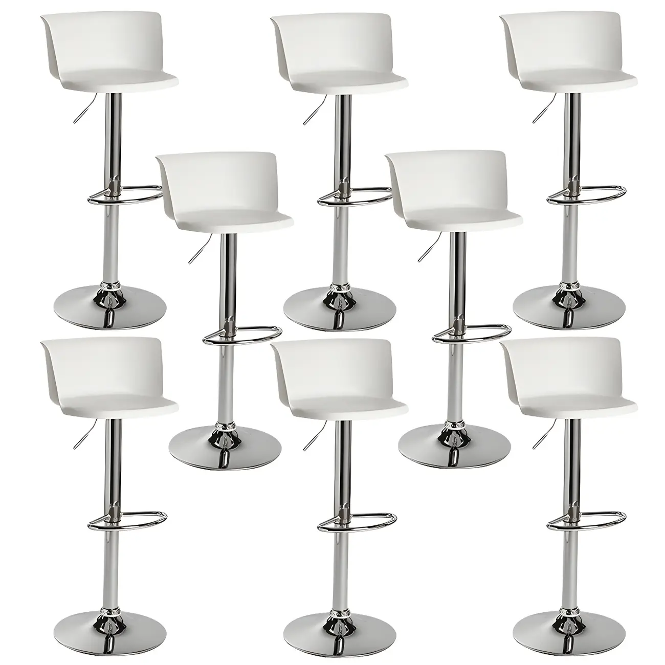 Glam Metal Adjustable Swivel Bar Stools with Backrest for Kitchen Image - 35 | homeyfad