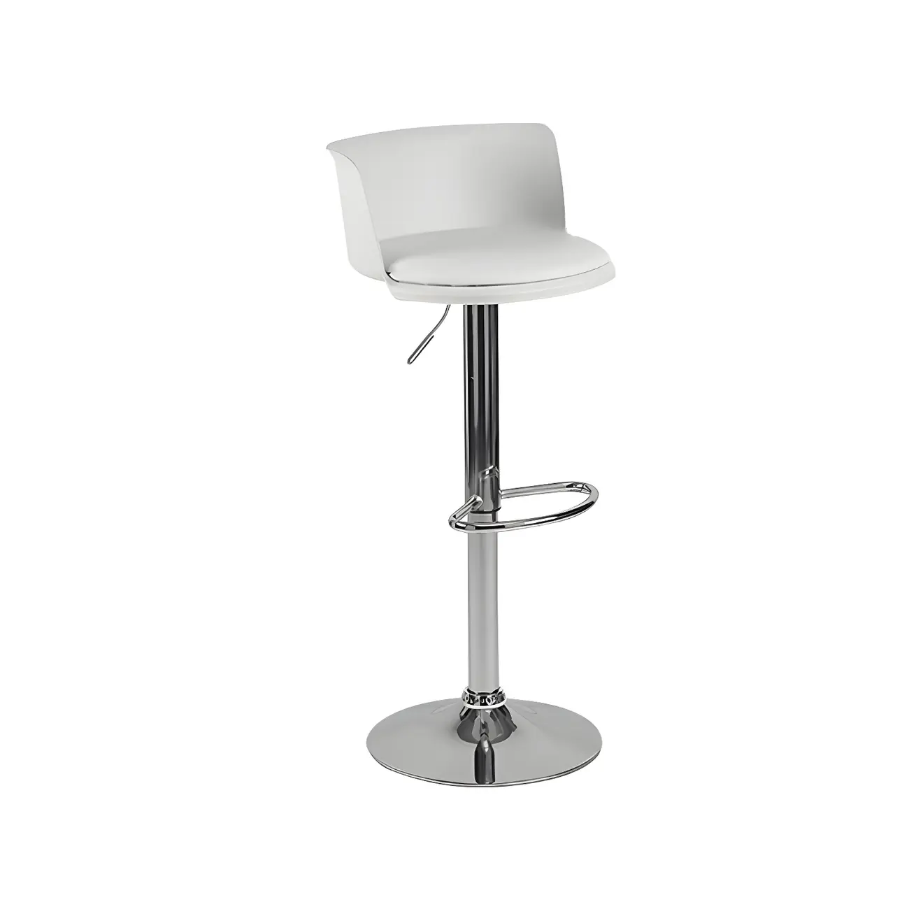 Glam Metal Adjustable Swivel Bar Stools with Backrest for Kitchen Image - 36 | homeyfad