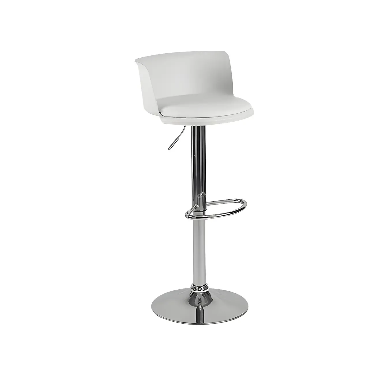Glam Metal Adjustable Swivel Bar Stools with Backrest for Kitchen Image - 36