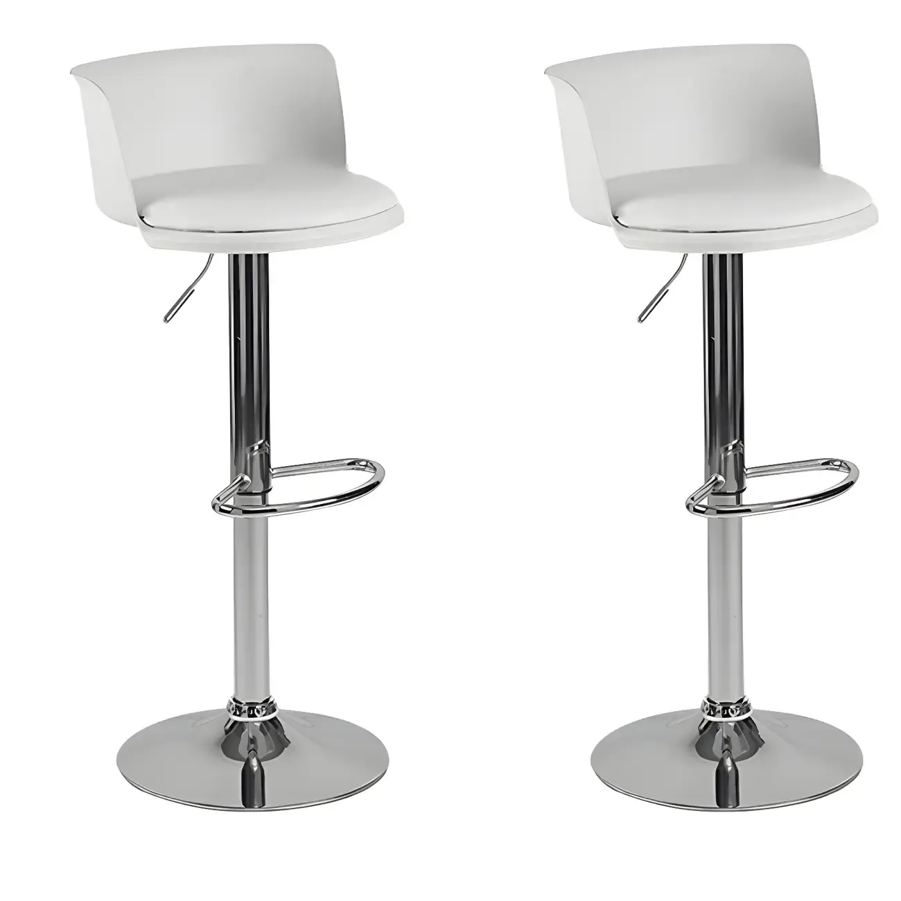 Glam Metal Adjustable Swivel Bar Stools with Backrest for Kitchen Image - 37