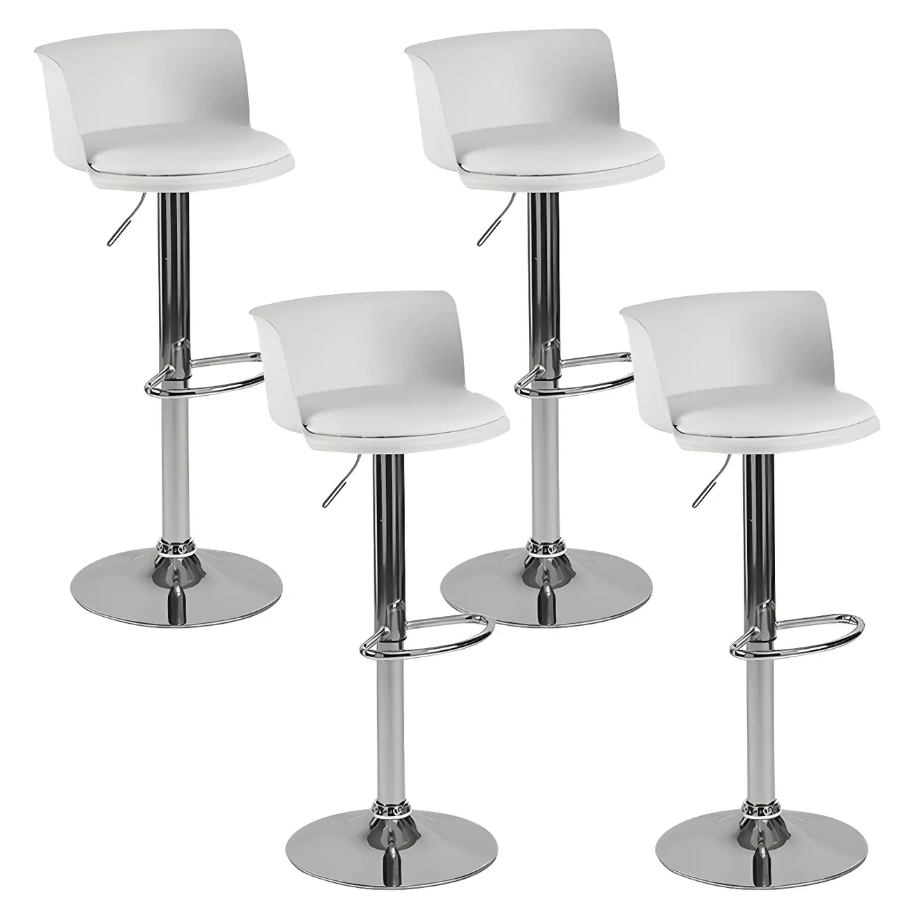 Glam Metal Adjustable Swivel Bar Stools with Backrest for Kitchen Image - 38 | homeyfad