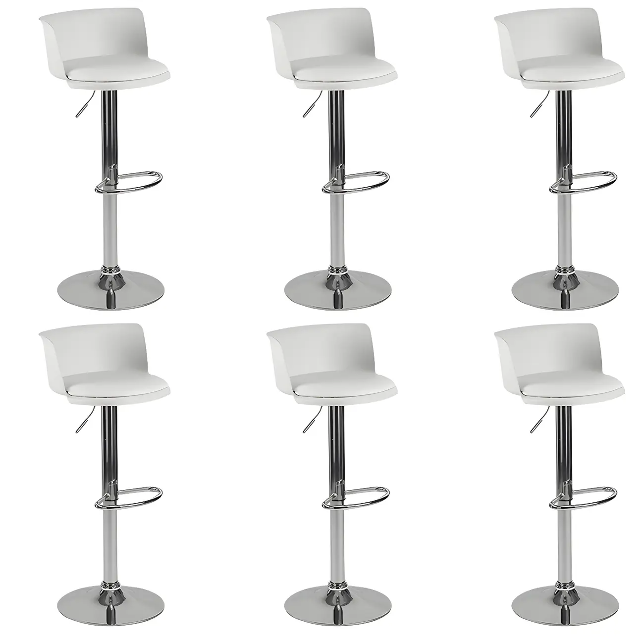 Glam Metal Adjustable Swivel Bar Stools with Backrest for Kitchen Image - 39 | homeyfad