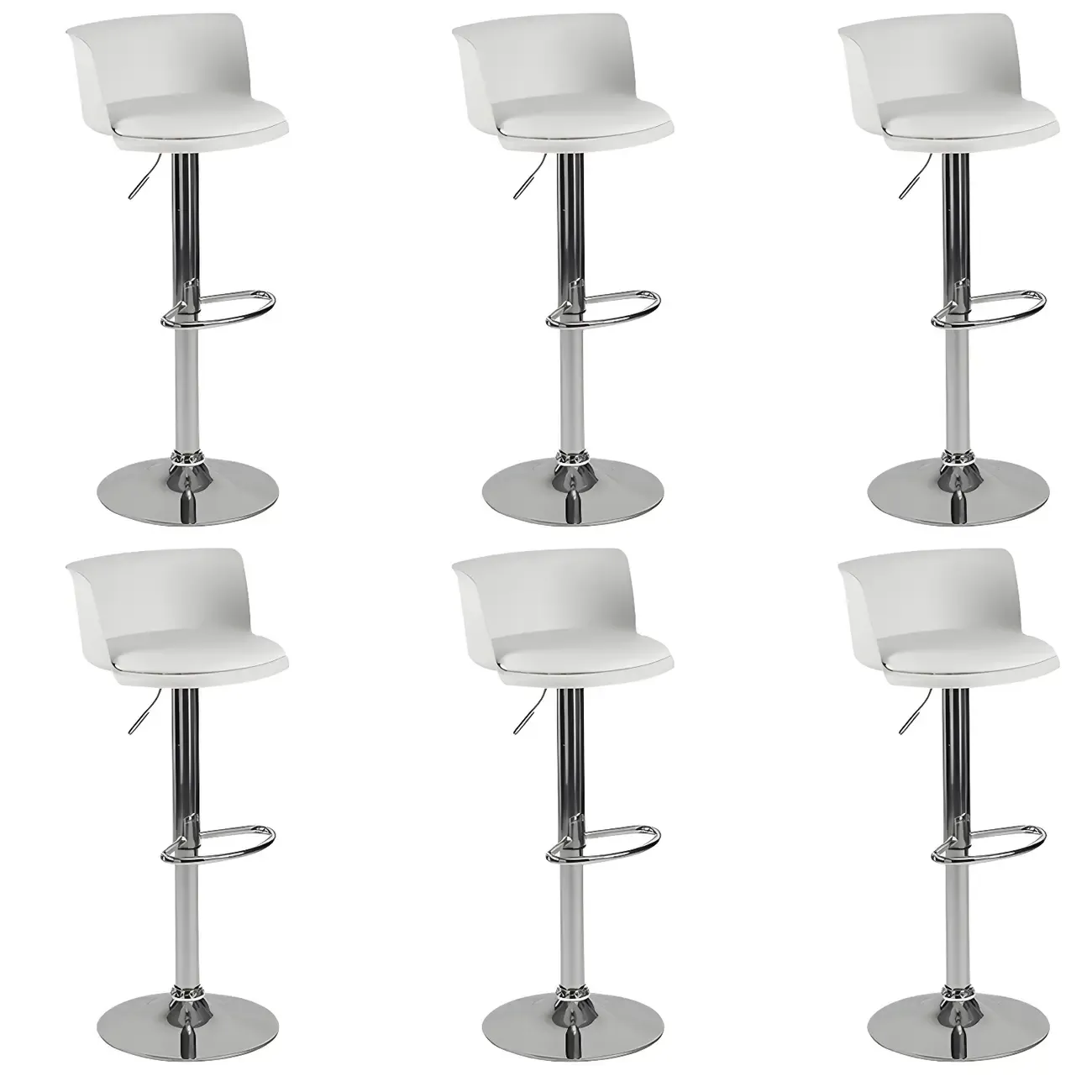 Glam Metal Adjustable Swivel Bar Stools with Backrest for Kitchen Image - 39