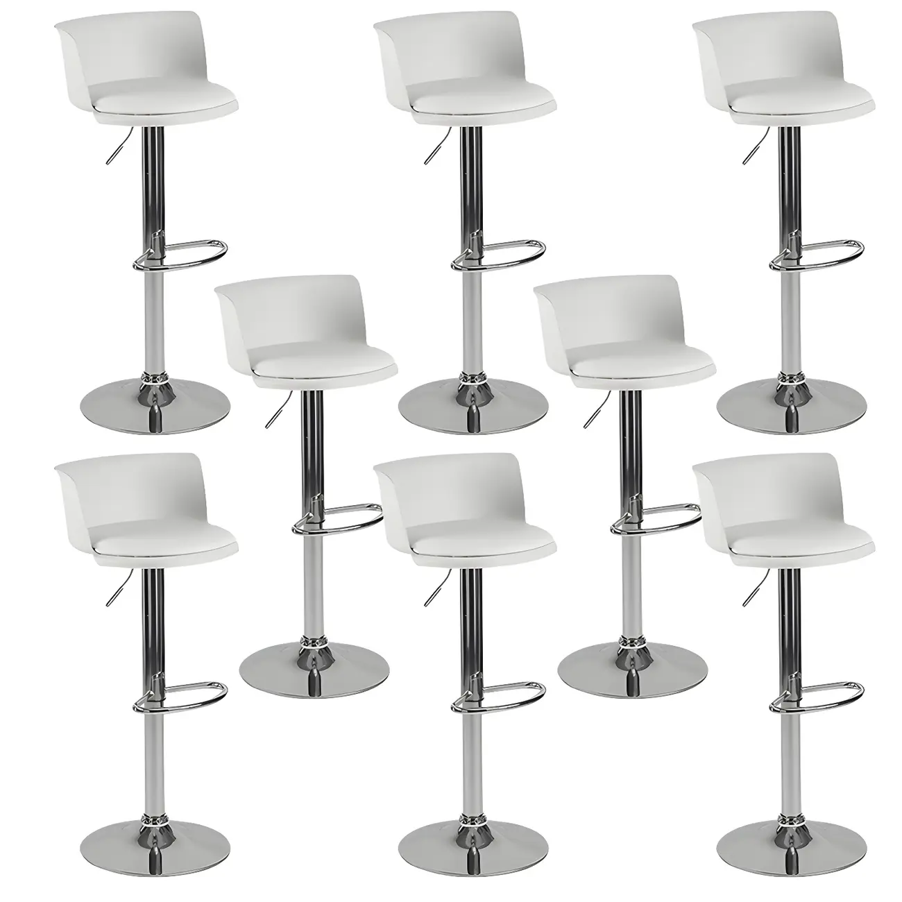 Glam Metal Adjustable Swivel Bar Stools with Backrest for Kitchen Image - 40 | homeyfad