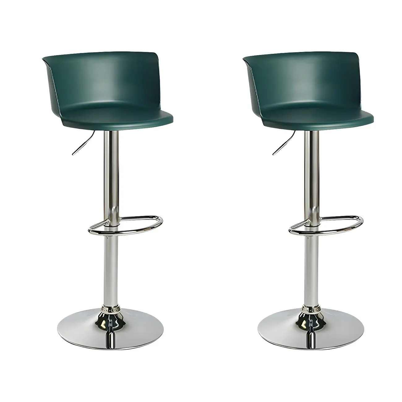 Glam Metal Adjustable Swivel Bar Stools with Backrest for Kitchen Image - 42 | homeyfad