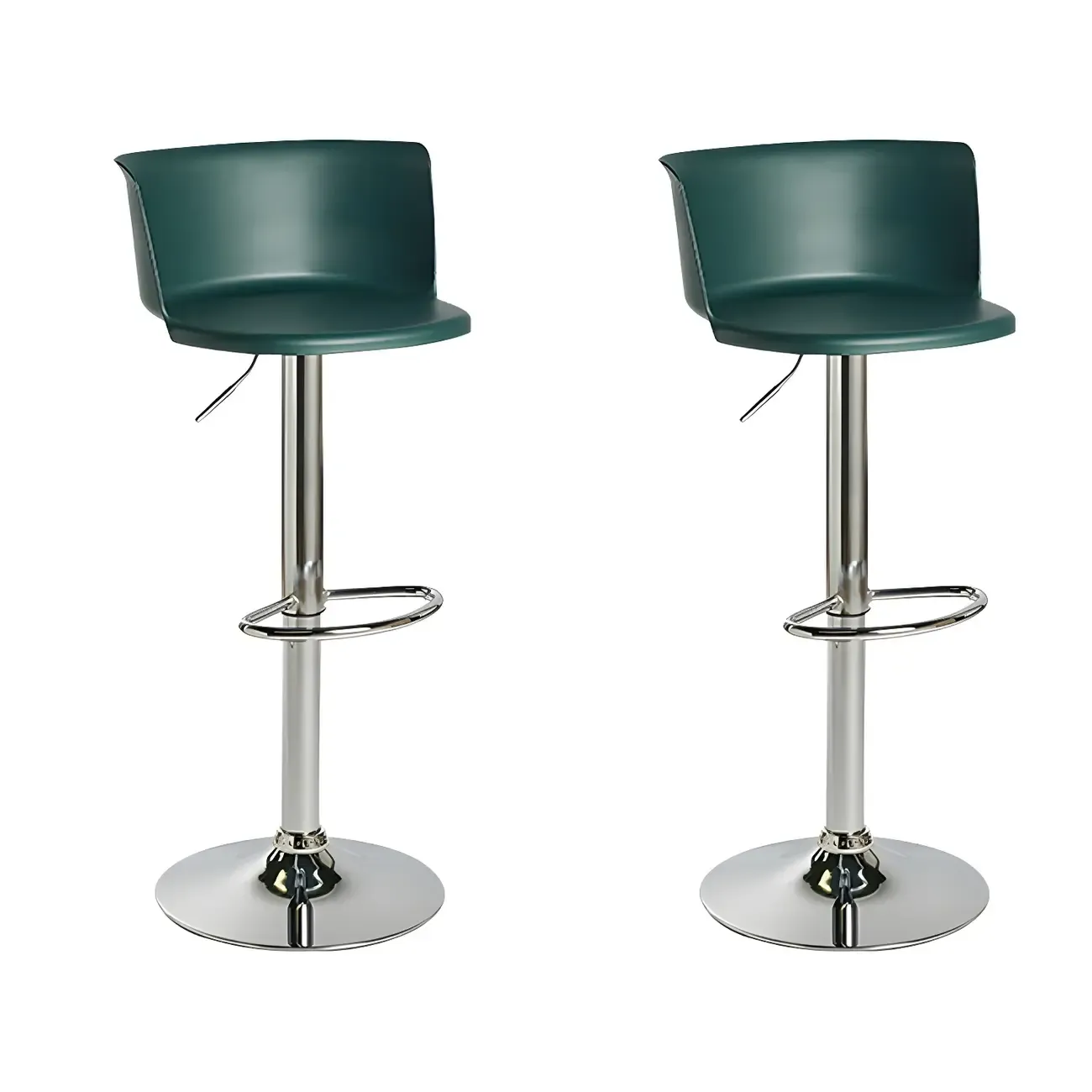 Glam Metal Adjustable Swivel Bar Stools with Backrest for Kitchen Image - 42