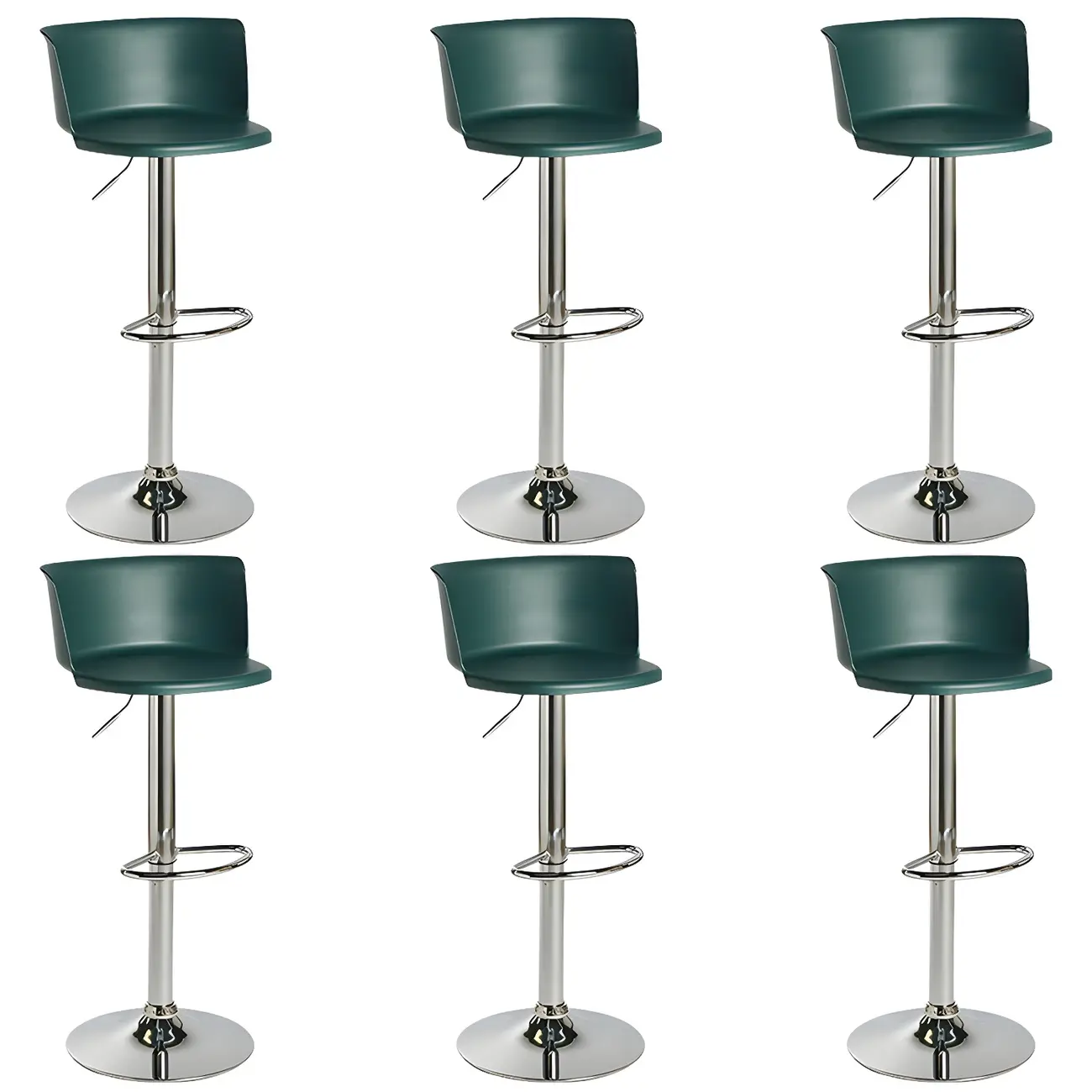 Glam Metal Adjustable Swivel Bar Stools with Backrest for Kitchen Image - 44 | homeyfad