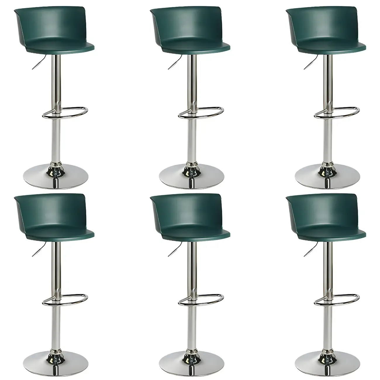 Glam Metal Adjustable Swivel Bar Stools with Backrest for Kitchen Image - 44