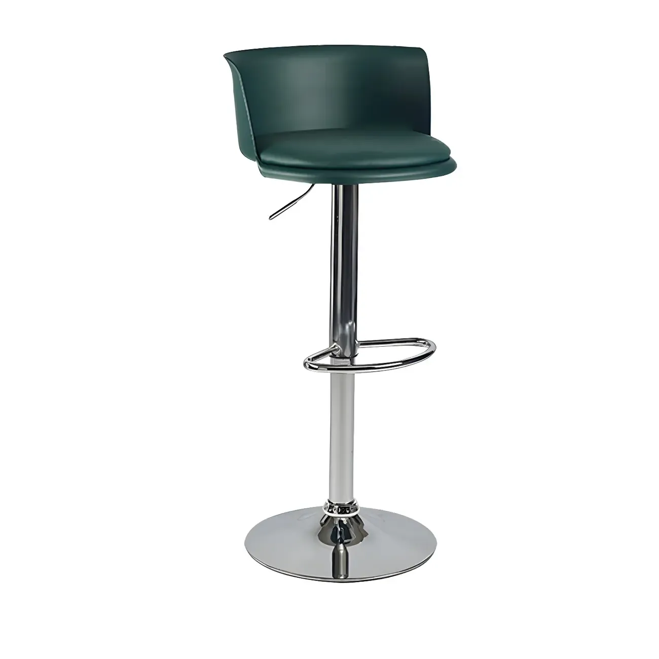 Glam Metal Adjustable Swivel Bar Stools with Backrest for Kitchen Image - 46