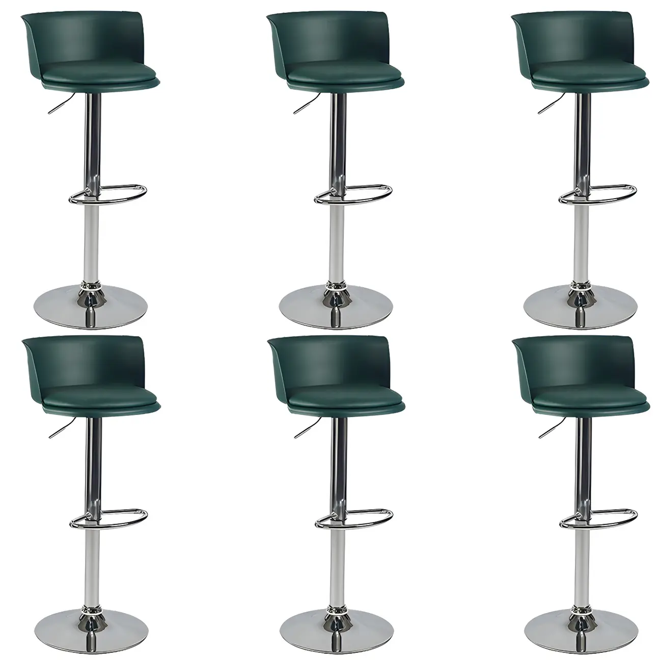 Glam Metal Adjustable Swivel Bar Stools with Backrest for Kitchen Image - 49 | homeyfad