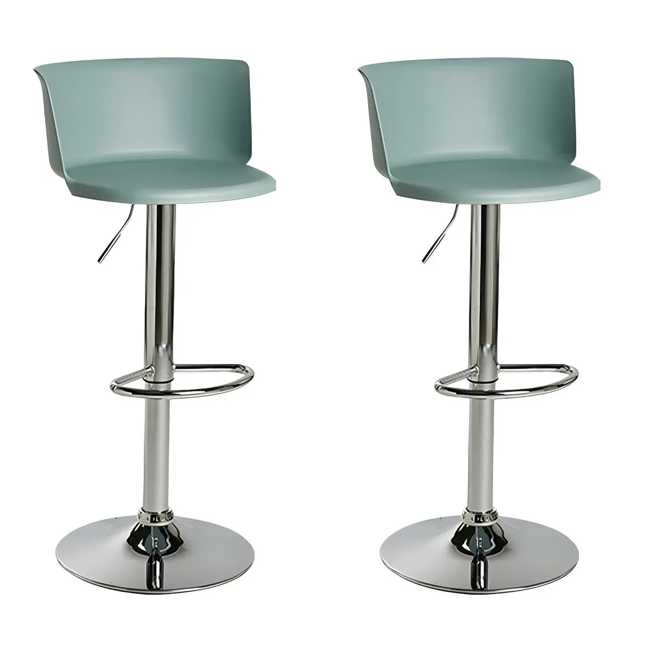 Glam Metal Adjustable Swivel Bar Stools with Backrest for Kitchen Image - 52