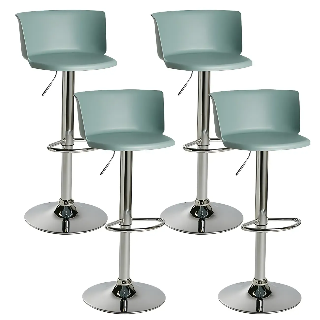 Glam Metal Adjustable Swivel Bar Stools with Backrest for Kitchen Image - 53