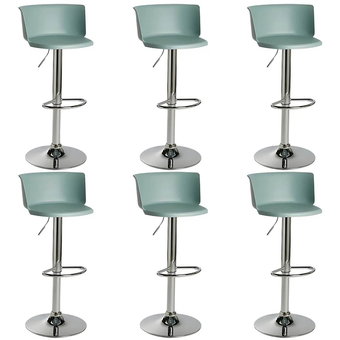 Glam Metal Adjustable Swivel Bar Stools with Backrest for Kitchen Image - 54 | homeyfad