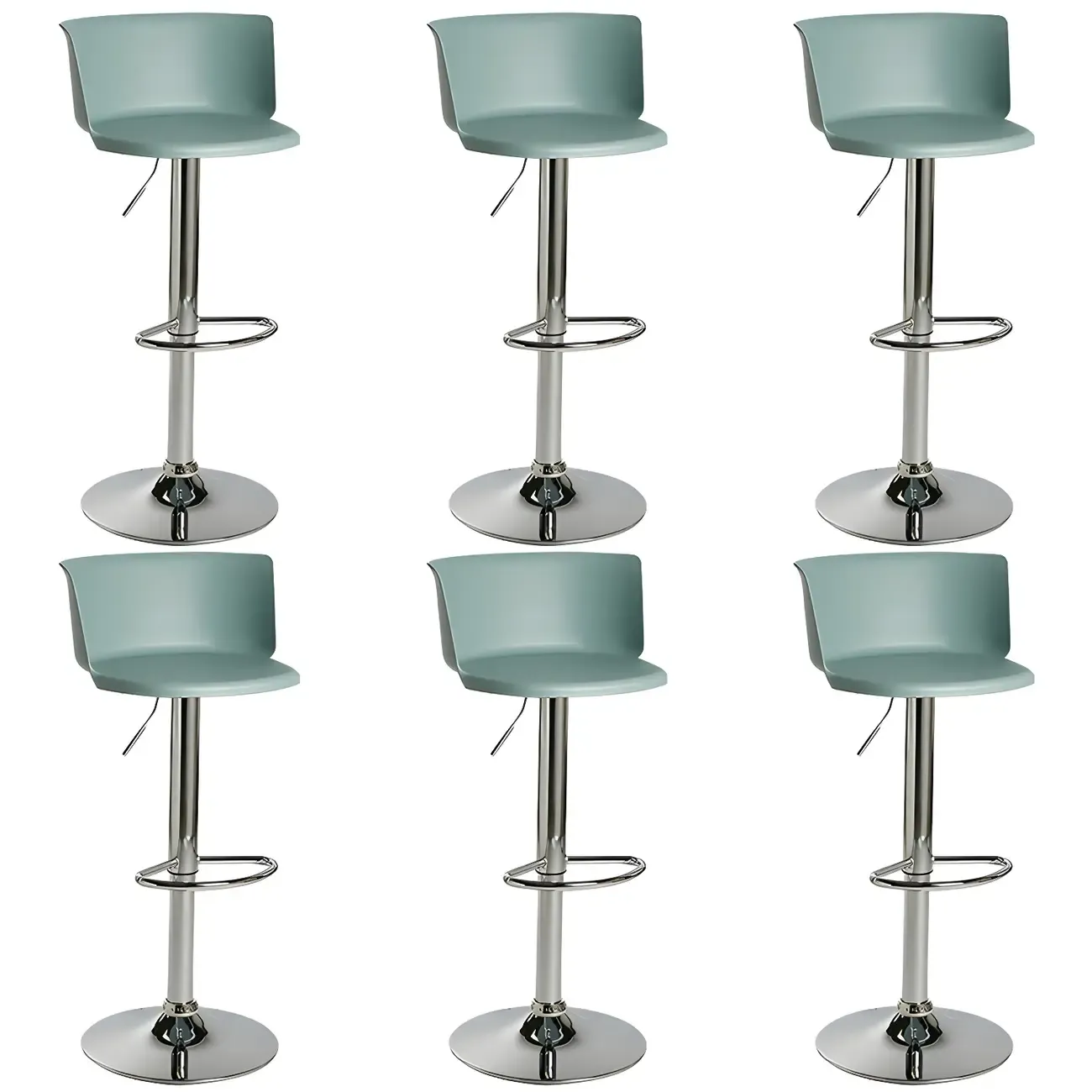 Glam Metal Adjustable Swivel Bar Stools with Backrest for Kitchen Image - 54
