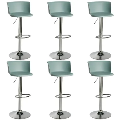 Glam Metal Adjustable Swivel Bar Stools with Backrest for Kitchen Image - 54