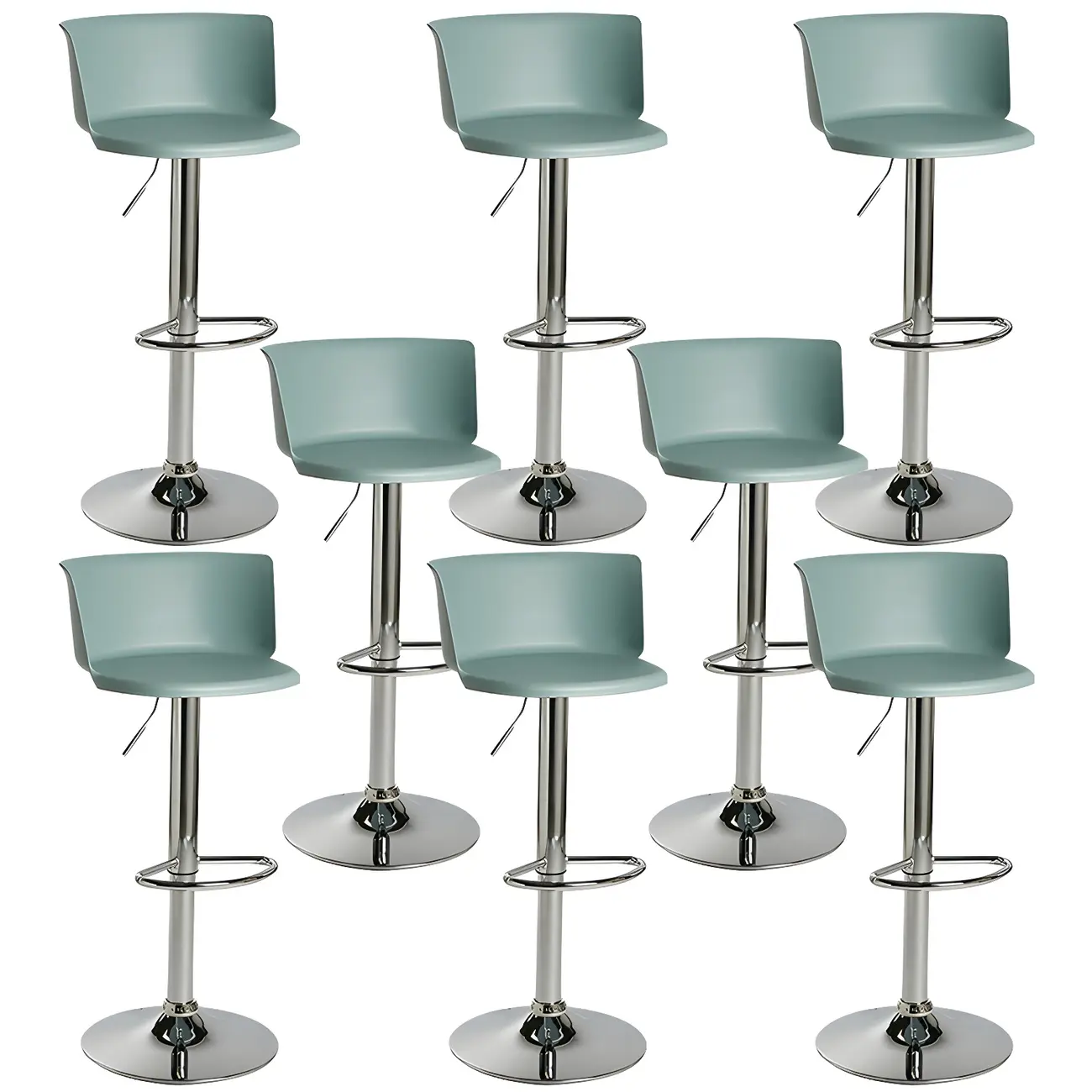 Glam Metal Adjustable Swivel Bar Stools with Backrest for Kitchen Image - 55 | homeyfad