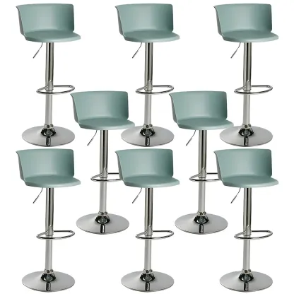 Glam Metal Adjustable Swivel Bar Stools with Backrest for Kitchen Image - 55