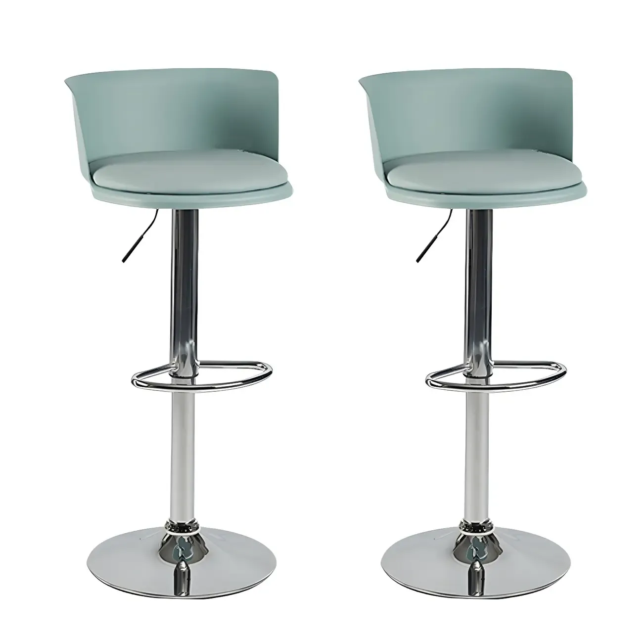 Glam Metal Adjustable Swivel Bar Stools with Backrest for Kitchen Image - 57
