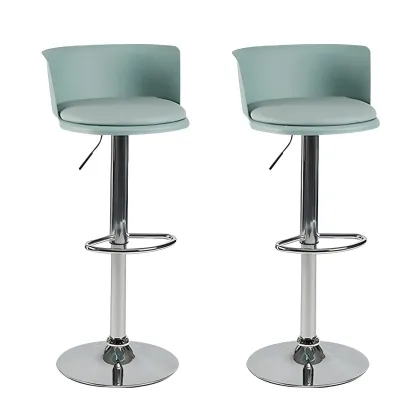 Glam Metal Adjustable Swivel Bar Stools with Backrest for Kitchen Image - 57
