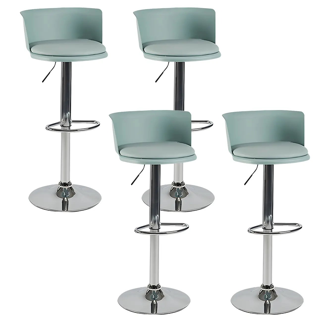 Glam Metal Adjustable Swivel Bar Stools with Backrest for Kitchen Image - 58 | homeyfad