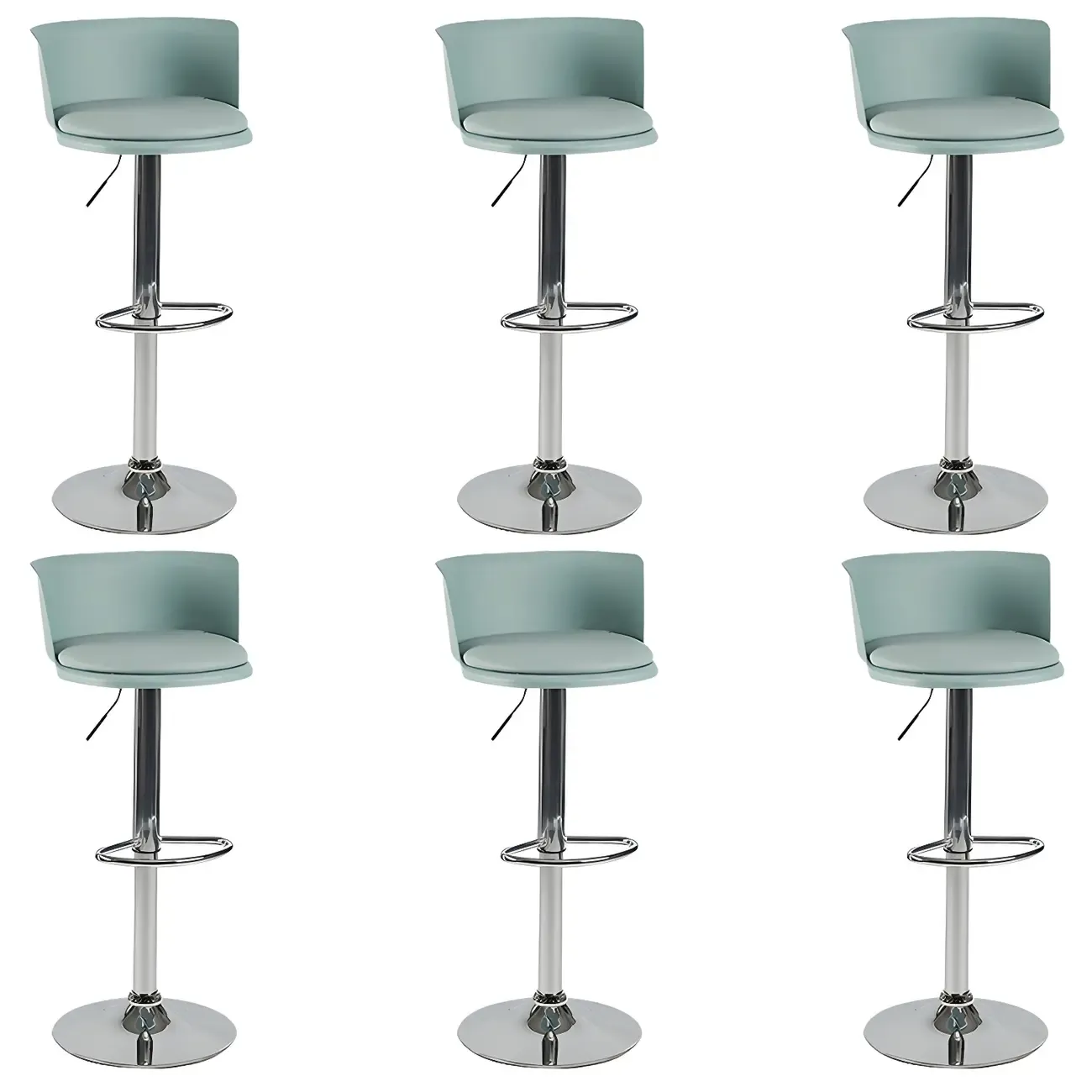 Glam Metal Adjustable Swivel Bar Stools with Backrest for Kitchen Image - 59