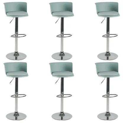 Glam Metal Adjustable Swivel Bar Stools with Backrest for Kitchen Image - 59