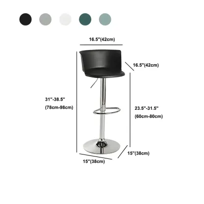 Glam Metal Adjustable Swivel Bar Stools with Backrest for Kitchen #size