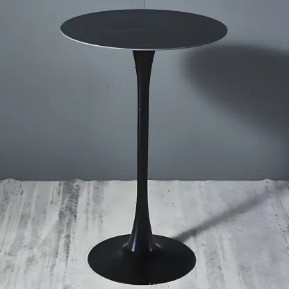 Simple White Round Metal Small Cocktail Bar Table Image - 3